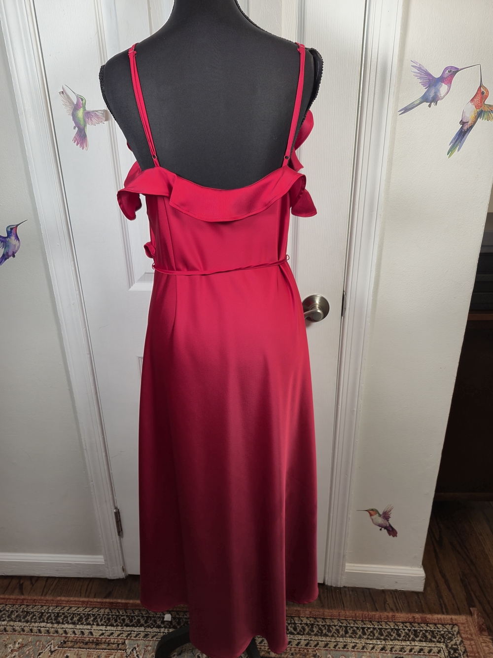 A New Day Ruffle Faux Wrap Maxi Dress Red Size L - Picture 5 of 7